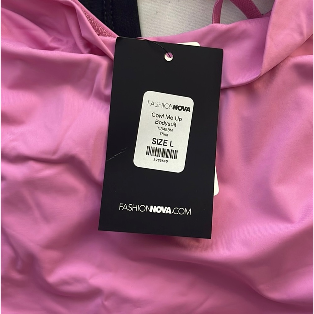 NEW - Size L - Pink - Fashion Nova Cowl Me Up Bodysuit